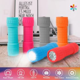 6-Pack Mini Flashlight Set, Small Multicolor Flashlights with Lanyard, 1W Led for Camping, Hiking, Emergencies, 18 AAA Batteries Included