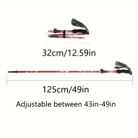1PC Gold 5-Section Folding Trekking Pole, Perfect for Hiking, Walking & All Outdoor Adventures