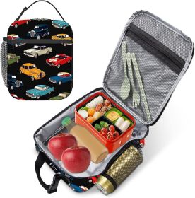 Kids Lunch Box, Car Insulated Lunch Box for Kids Boys Girls Toddler with Water Bottle Holder