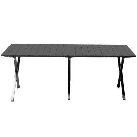 Folding Camping Table Portable Picnic Table, Lightweight Roll up Side Table Outdoor Camp Table for Travel Hiking Backyard BBQ Party, 46x24 in, Bl
