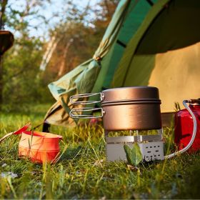 12000W Portable Camping Stove With Cassette Adapter Windproof Outdoor Backpacking Burner with Carrying Case Igniter for Outdoor Hiking Camping Pi (Color: as pic)