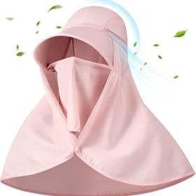 1/3 Pcs Women Sun Hat with Neck Flap Face Cover UPF 50+ UV Protection Wide Brim Visor Fishing Hat for Outdoor Hiking (Color: Pink)